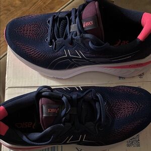 Asics Blue and Pink Athletic Shoes with Gel Cushioning
